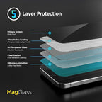 magglass for iPhone 16e Privacy Screen Protector, Anti-Spy Tinted Tempered Glass - Image 5