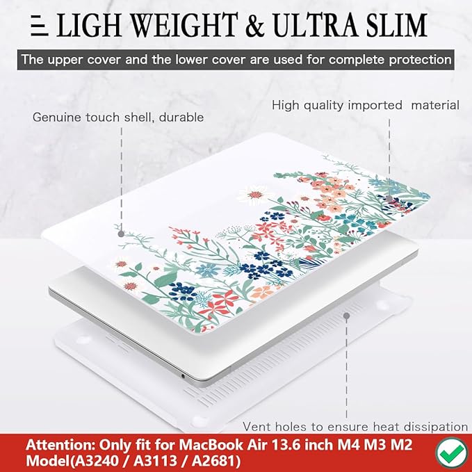 CISSOOK for MacBook Air 13.6 Inch Case 2022 2023 2024 2025 Release Model A2681 - Image 4