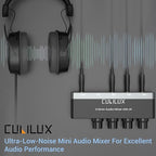 Cubilux 4-Channel 3.5mm Audio Mixer, Ultra-Low-Noise Mini Audio Mixer - Image 2