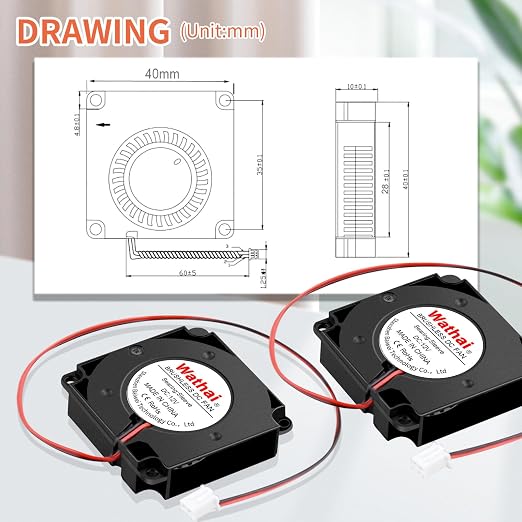 Wathai 4010 Blower Fan 12v Centrifugal Fan 40mm Computer Case Tiny Micro - Image 5