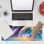 Desk Mat, Galaxy Earth Planet Desk Pad, Science Fiction Cosmic Large Gaming - Image 7