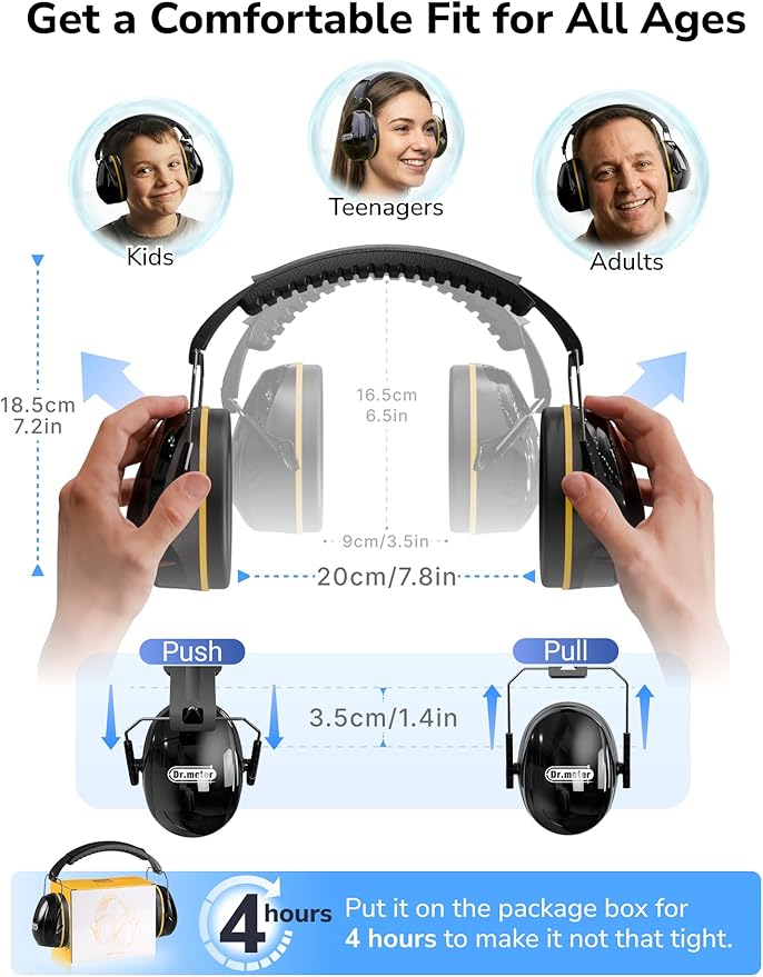 Dr.meter Noise Reduction Ear Muffs, Noise Cancelling Headphones - Image 9