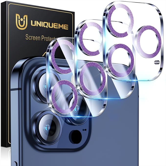 UniqueMe for 3 Pack iPhone 15 Pro/iPhone 15 Pro Max Camera Lens Protector by UniqueMe
