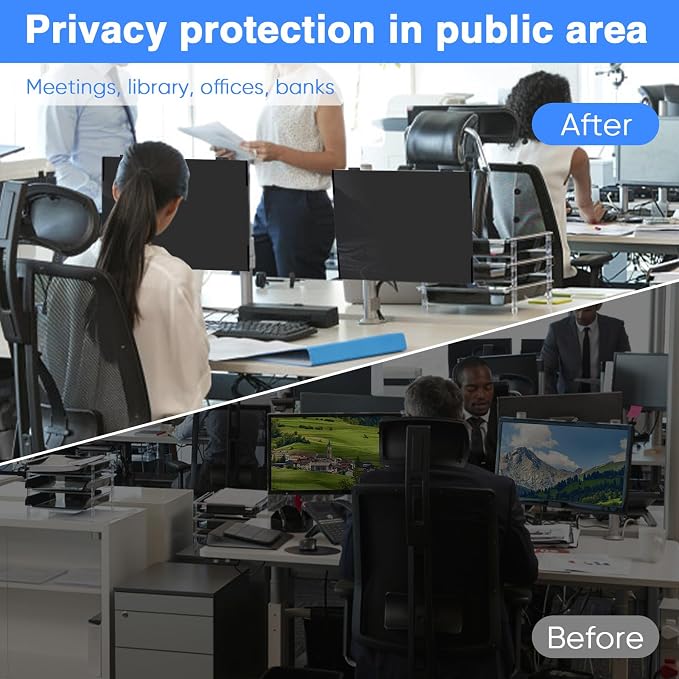 Magnetic Computer Privacy Screen 24 Inch, Removable Hanging Privacy Screen - Image 7