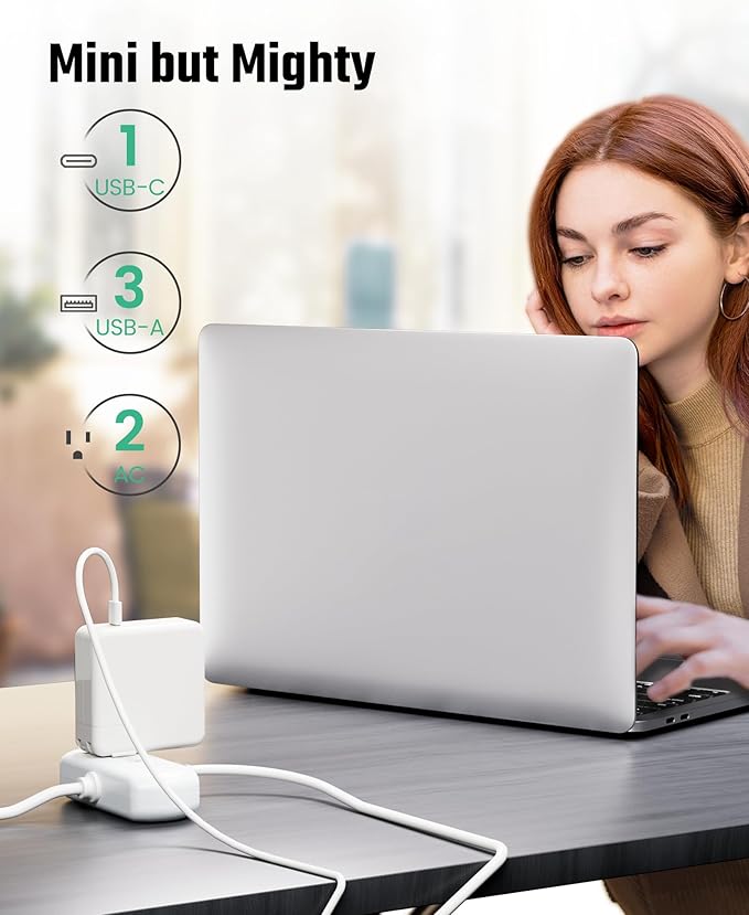 SUPERDANNY Power Strip with USB, 9.8ft Mini Desktop Charging Station with 2 - Image 3