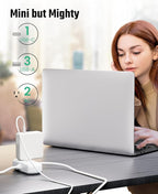 SUPERDANNY Power Strip with USB, 9.8ft Mini Desktop Charging Station with 2 - Image 3