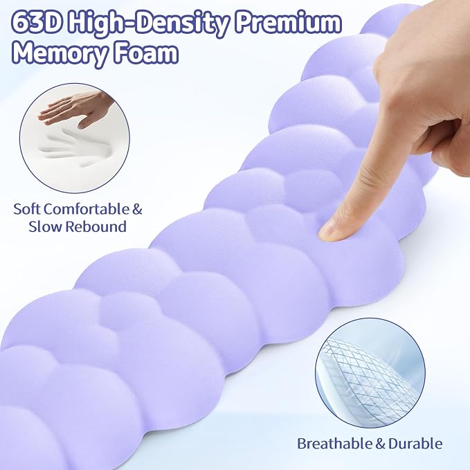 Cloud Wrist Rest for Keyboard and Mouse, Memory Foam PU Leather Keyboard Wrist - Image 4
