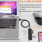 USB Hub 3.0 Splitter, TSUPY USB 3.0 Hub Multi USB Adapter Port Expander - Image 8