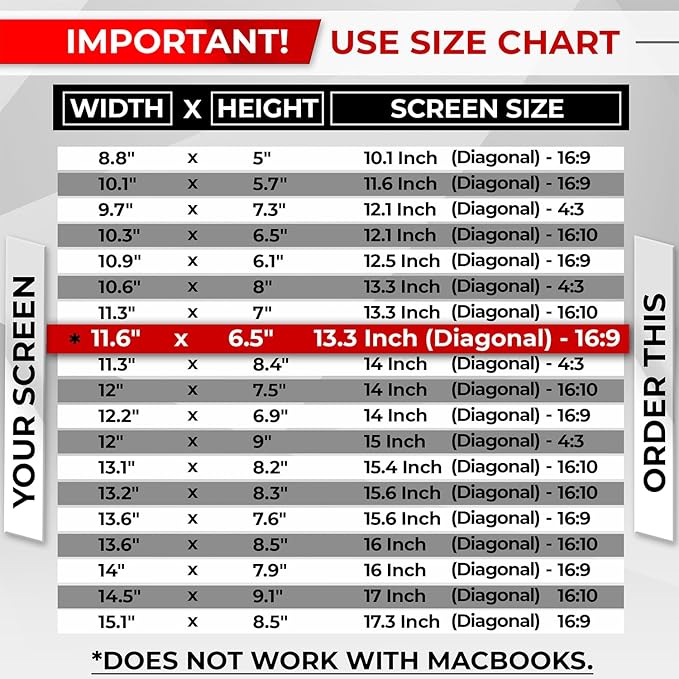 Magnetic Laptop Privacy Screen 13.3 Inch 16:9 - Image 8