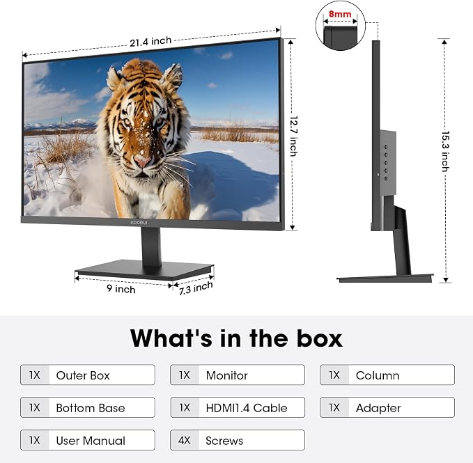 KOORUI 24 inch Monitor 120Hz, Full HD 1920 * 1080p IPS Ultra-Thin Computer - Image 7