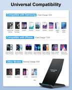 Fast Wireless Charger, NANAMI Qi Certified Wireless Charging Stand - Image 2