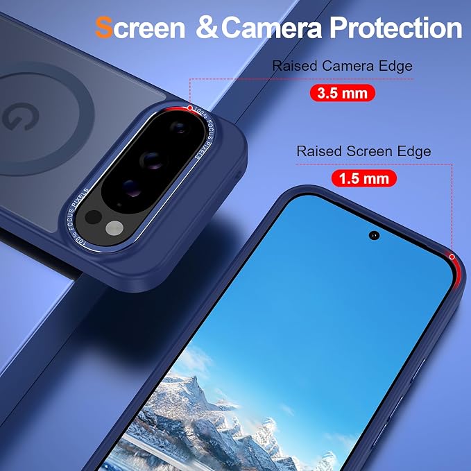 Magnetic for Google Pixel 9/Pixel 9 Pro Case, Shockproof Slim Translucent Matte - Image 3