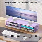 ECOLOVI 2-Tier Computer Monitor Stand Riser, Desk Organizer - Image 4