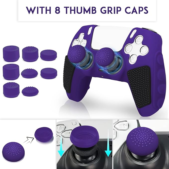SIKEMAY Anti-Slip PS5 Controller Skin, Soft Thicken Non-Slip Silicone Gel - Image 6