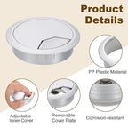uxcell 6 Pcs 80mm Desk Grommet, Plastic Cable Hole Cover, Wire Cord Cable - Image 3