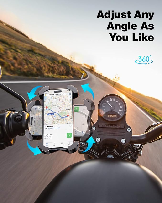 Universal Bike Phone Mount, Motorcycle Phone Holder-Sturdy and Secure, One-Hand - Image 6