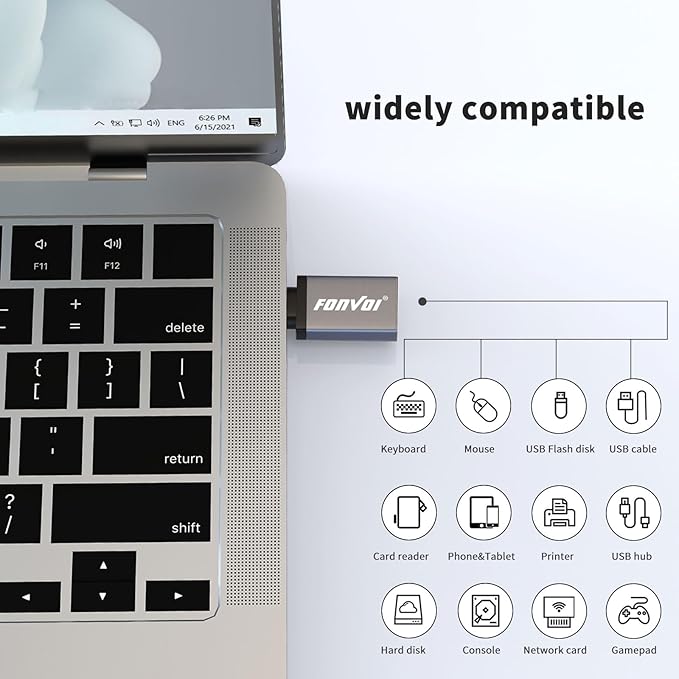 USB C to USB Adapter, USB Type C Male to USB 3.0 Female OTG Adapter Compatible - Image 5