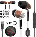 Symphonized Premium Wooden Airtube Headphones EMF Earbuds, 3D Sound, Microphone by Symphonized
