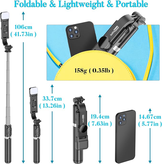 Portable 41 Inch Selfie Stick Phone Tripod - Image 6