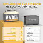 Power Queen LiFePO4 Battery 12V 100Ah Group 31 Lithium Battery, 100A BMS - Image 5