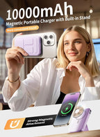 Magnetic Power Bank, 10000mAh Wireless Portable Charger - Image 2