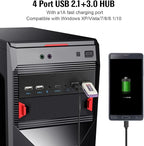 USB2.0 + 3.0 Metal Front, 5.25 inch 19Pin Front Panel Adapter, 4 USB 3.0 Port - Image 5