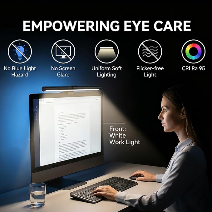Monitor Light Bar with Touch Control, RGB Desk Lamp Full Spectrum Screen Lamp - Image 2