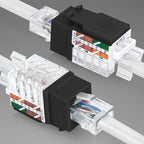Everest 45° Angled RJ45 Cat6A Keystone Jacks 10-Pack in Black - Image 8