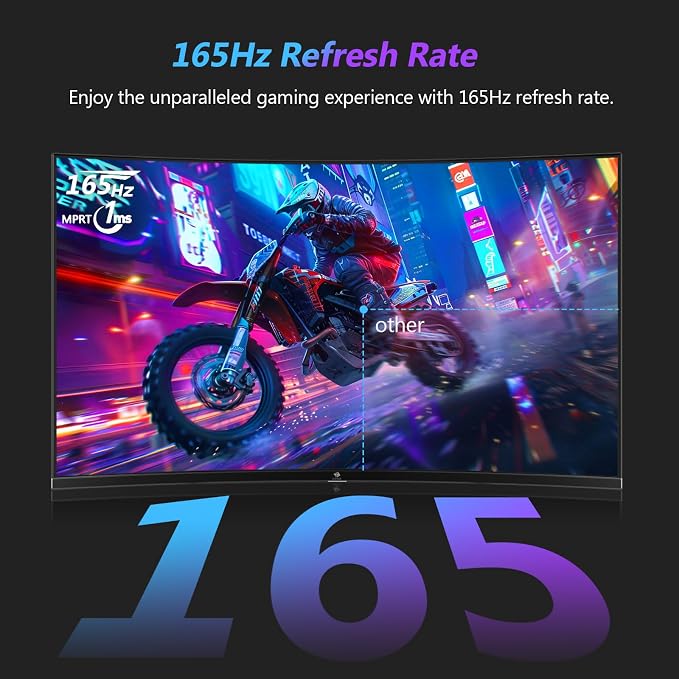 Z-Edge 27 inch Curved Gaming Monitor, QHD 1440P 165Hz 144Hz Curved 1500R - Image 2