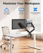 MOUNTUP Dual Monitor Stand for Desk, Pneumatic Monitor Arms for 2 Monitors Max - Image 2