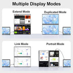 Dual Portable Monitor, 18.5" 1080P FHD IPS Folding Stacked Triple Laptop Screen - Image 3