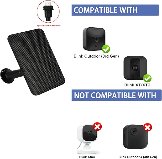 6W Solar Panel Charger for Blink Outdoor/Outdoor/XT XT2 Camera Solar Panel - Image 2
