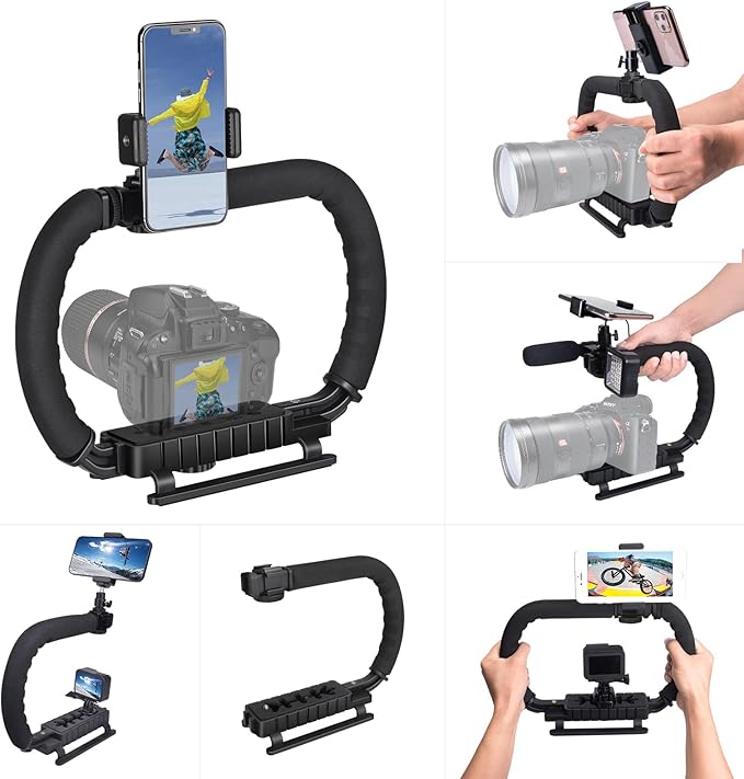 3-Shoe DSLR/Mirrorless/Action Camera Camcorder Phone Stabilizer Expansion Cage by Fantaseal