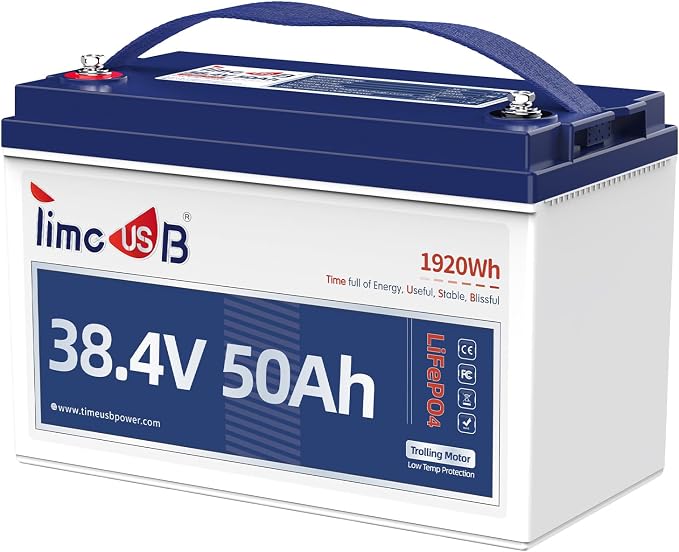 36 Volt Lithium Battery 50Ah for 36V Trolling Motor, Upgrade 1.2C Discharge 60A by Timeusb