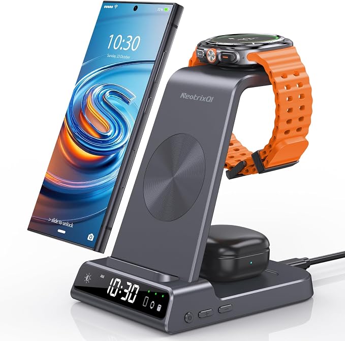 Wireless Charger for Samsung Charging Station, 3 in 1 Android Phone Wireless by NeotrixQI