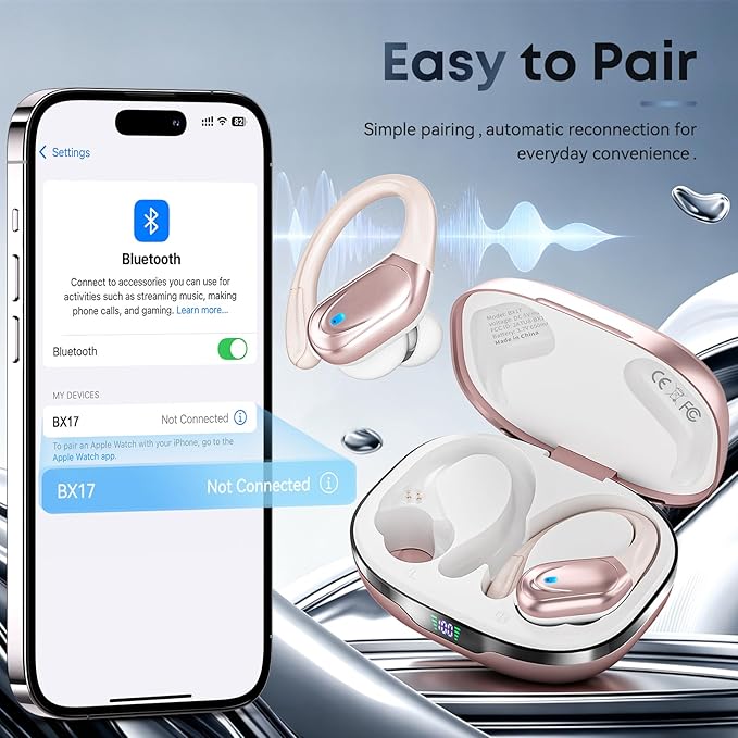 HAOYUYAN Sports Bluetooth Headphones, 80Hrs Playtime Wireless Earbuds - Image 4