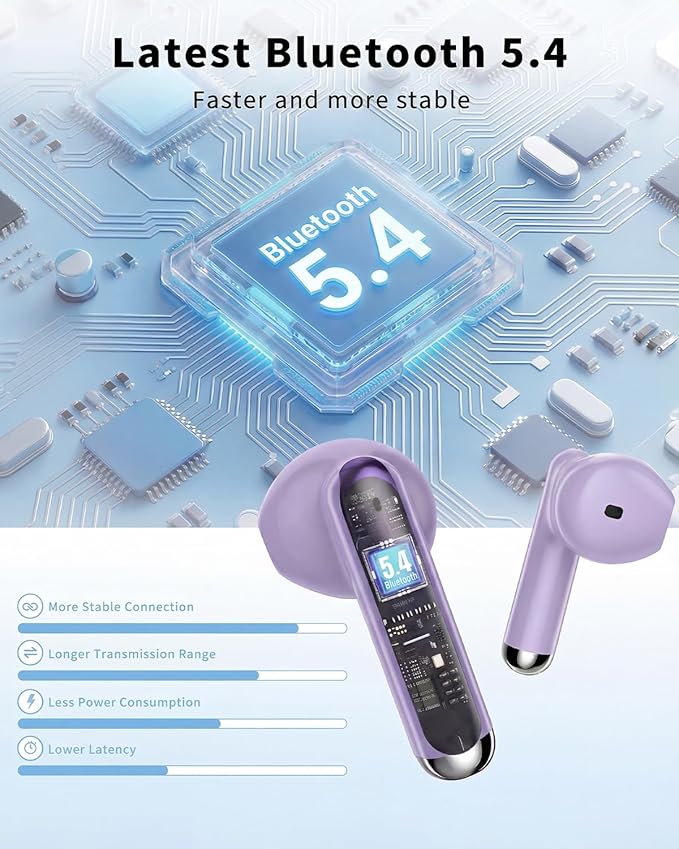 Wireless Earbuds, 2026 Bluetooth 5.4 Headphones Bass Stereo Ear Buds - Image 3