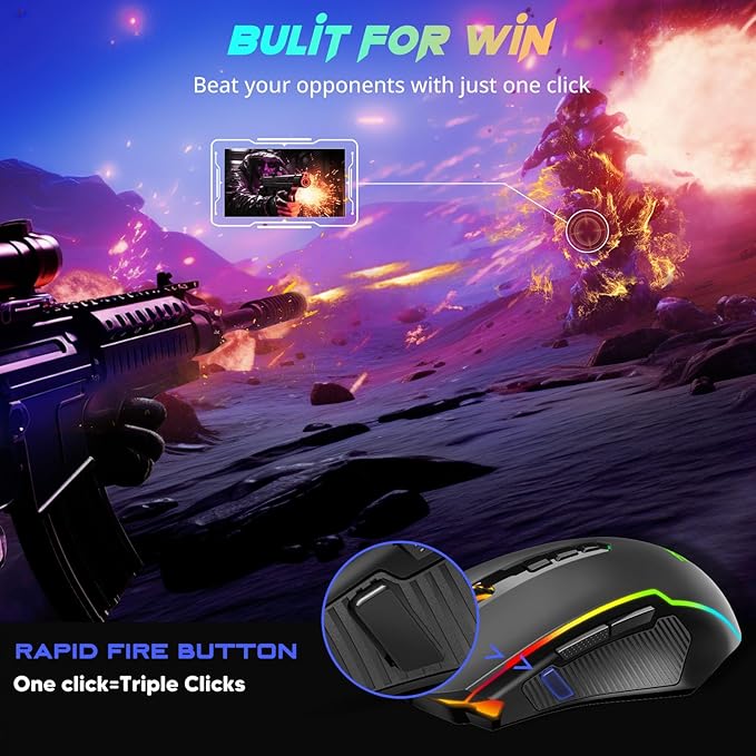 Redragon Gaming Mouse, Wireless Mouse Gaming - Image 6