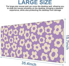 Vintage Groovy Flowers Gaming Mouse Pad 3mm Thick Stitched Edge Waterproof - Image 3