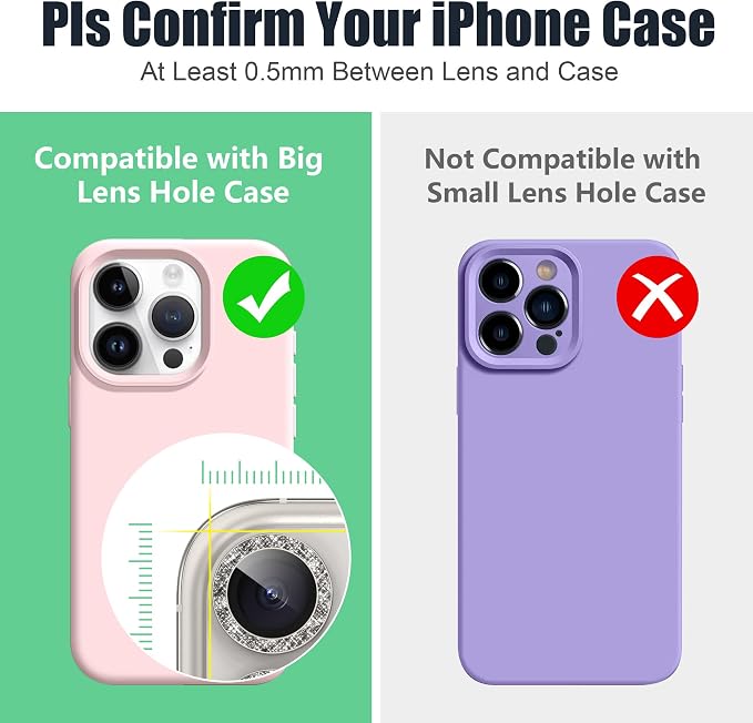 AGVEE 3+3 6 Pack for iPhone 16 Pro 6.3" / 16 Pro Max 6.9" Camera Lens Cover - Image 3
