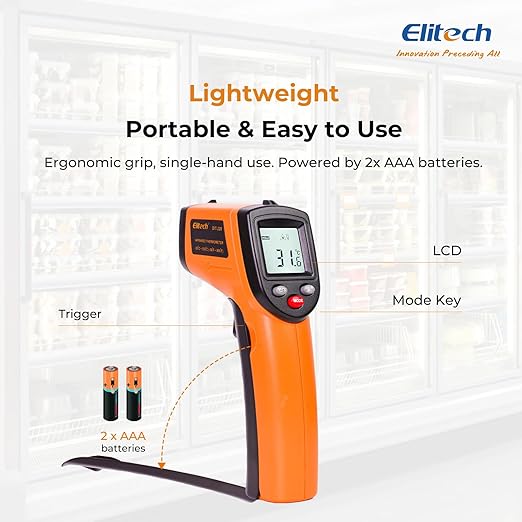 Elitech 2Pack Laser Temperature Gun, Non-Contact Digital Infrared Thermometer - Image 7