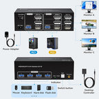 8K HDMI 2 Displayport KVM Switch 3 Monitors 2 Computers DP 1.4 8K 60Hz 4K 120Hz - Image 2