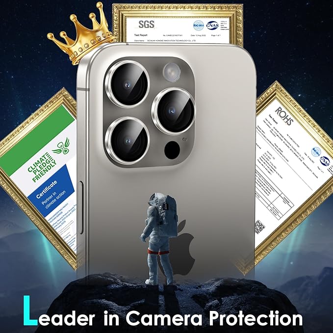YWXTW Camera Lens Protector for iPhone 15 Pro/iPhone 15 Pro Max, HD Clear - Image 2