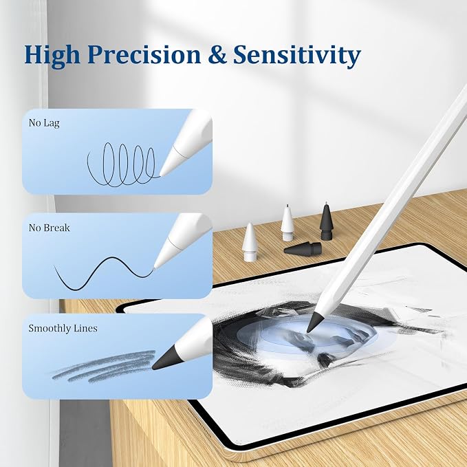 Replacement Tips for Apple Pencil 1st/2nd Gen, No Wear Out Upgraded Apple - Image 4