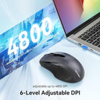 TECKNET Rechargeable Jiggler Wireless Mouse 4800 DPI Silent USB A & Bluetooth - Image 6