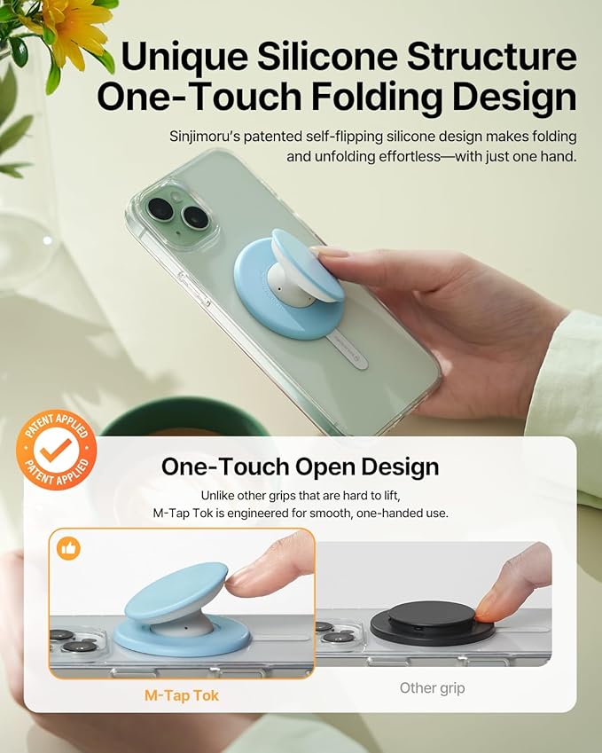 Sinjimoru for MagSafe Phone Grip, Soft Silicone Magnetic Finger Grip for iPhone - Image 6