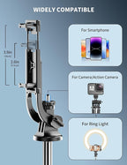 71" Phone Tripod & Selfie Stick, All in One Extendable Cell Phone Tripod - Image 4