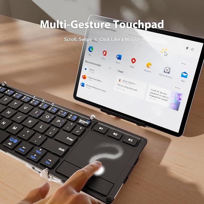 iClever Foldable Keyboard, BK08 Foldable Bluetooth Keyboard - Image 3