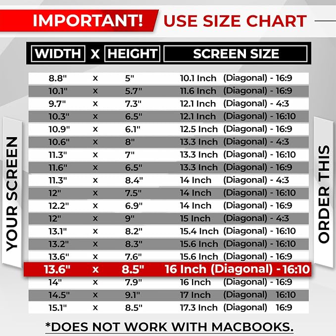 Magnetic Laptop Privacy Screen 16 Inch 16:10 - Image 8