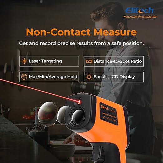 Elitech 2Pack Laser Temperature Gun, Non-Contact Digital Infrared Thermometer - Image 6